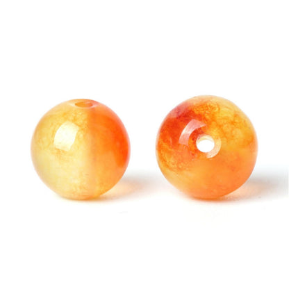 100Pcs Natural Stone 8mm Orange Jasper Round Loose Gemstone Energy Healing Beads Hole Size 1mm DIY Smooth Beads for Bracelet Necklace Earrings Jewelry Making