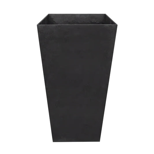 Tierra Verde 2-Pack Indoor & Outdoor Self-Watering Square Planters, Large, Sonata, Black - Planter Containers for Plants and Flowers - Gardening and Landscaping Accessories