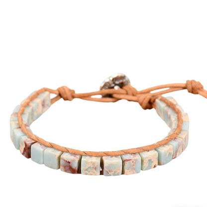 ZOSOJONA 7 Chakra Bracelet Bohemian Handmade Leather Wrap Healing Protection Natural Stone Yoga Beaded Bracelets Boho Friendship Jewelry