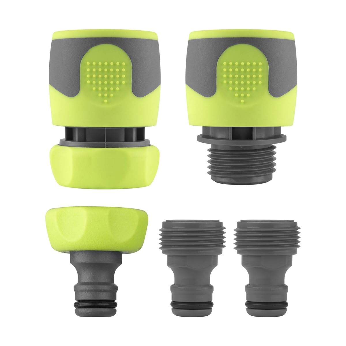 Flexzilla Garden Hose Quick-Connect Fittings, 5-Piece Coupler & Plug Kit