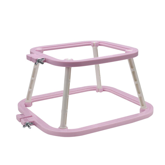 2-Layer Small Embroidery Hoop Stand, Square Hands Free Embroidery Frame for DIY Crafts, ABS Plastic Cross Stitch Hoop Holder for Craft Sewing, Needlework (Purple)