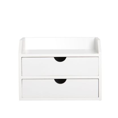 ZGZD Wooden Organizer Mini Desk Drawer Tabletop Office Supplies Desk Accessories for Office or Home (2 Drawers)
