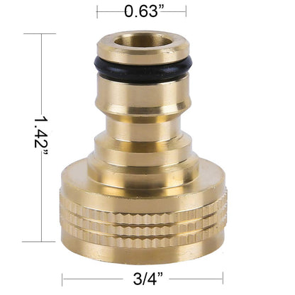 Garden Hose Quick Connector Water Hose Qucik Connect Garden Hose Connectors Brass Hose connectors Water Quick Connect Fittings 3/4" Inch GHT Solid Brass 6 Sets(6pcs Male Coupling 6pcs Female Nipple)