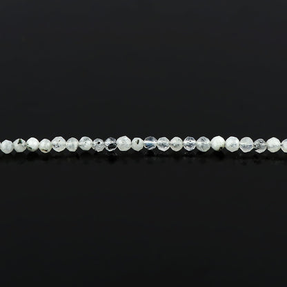 Gemkora Natural Real Moonstone Crystals Bracelet, 3mm Best Grade Micro Cut Beads, Chakra Healing Gemstone, Beautiful Simple Jewelry, Silver Plated Jewelry 7+1 inch