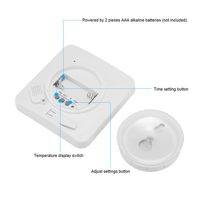 Digital Bathroom Shower Wall Clock Timer, LCD Digital Wall Clock with Suction Waterproof Temperature Humidity Gauge, Touch Screen Timer, Large Countdown Visual Timer Hanging Wall Clock