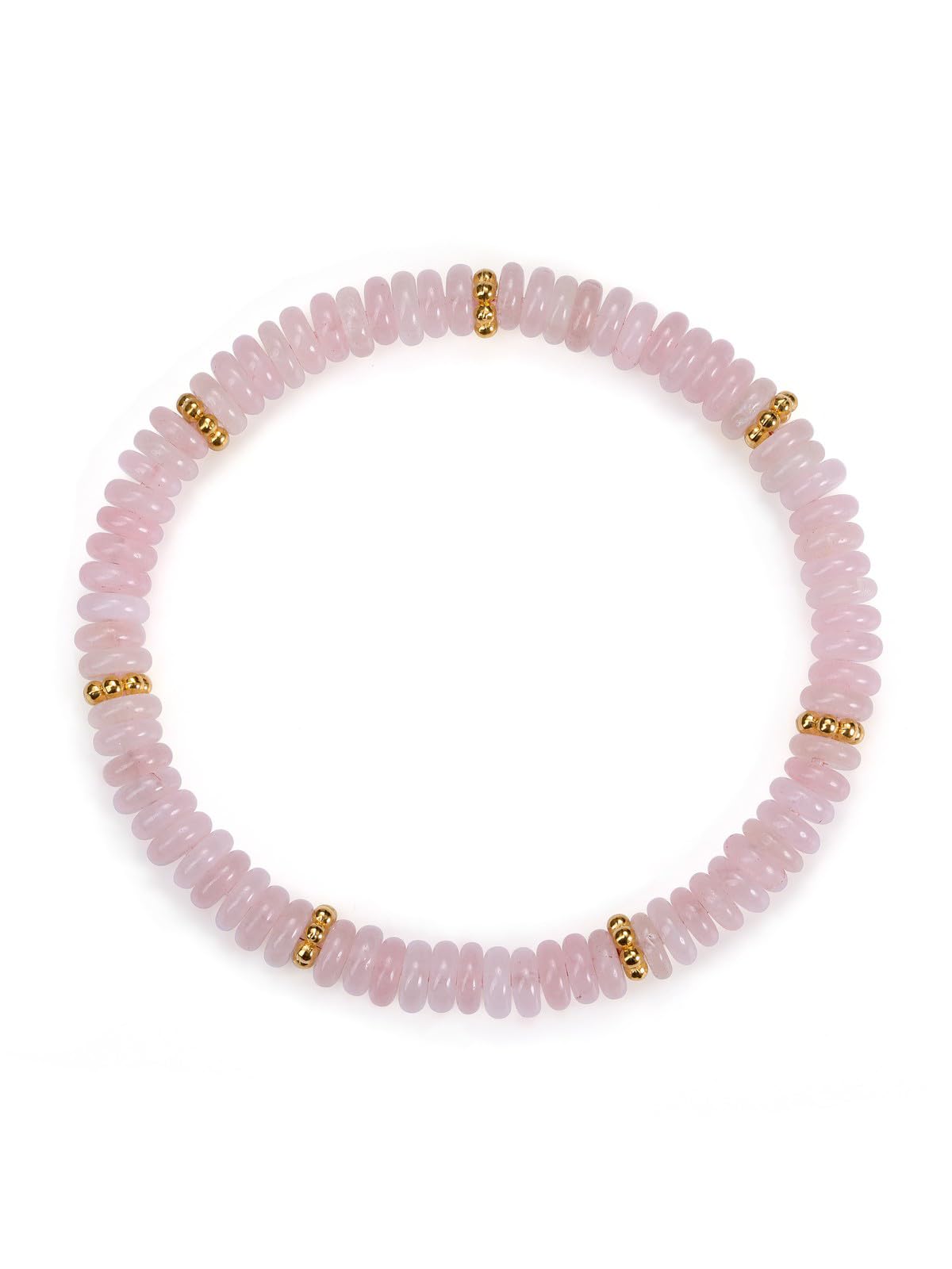 Top Plaza Rose Quartz Crystal Bracelets for Women Natural Semi-Precious Gemstone Beaded Stretch Bracelet Spiritual Jewelry Gifts for Mom