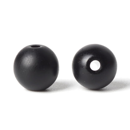 100Pcs Natural Stone 6mm Glass Black Matte Beads Round Loose Gemstone Energy Healing Beads Hole Size 1mm DIY Smooth Beads Jewelry Making