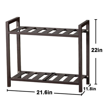 DHYGOTFUR Versatile Indoor/Outdoor Plant Stand – High-Strength Aluminum with 300 LBS Load Capacity - Ideal Decor for Patios, Gardens, Living Rooms | L21.6 x W11.8 x H22 inches