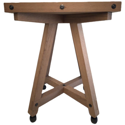Handcrafted Outdoor-Indoor Table, Unfinished Hardwood, Side Table, 19" X18.5" Tabletop [Width] 24.75" [Height]
