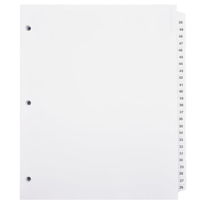 Exhibitindexes® Numbered Dividers 1-50 Punched - AVE Style Bold Tabs - Side Collated Exhibit Tabs - Made in The USA | Letter Size - 1-50 - Sets