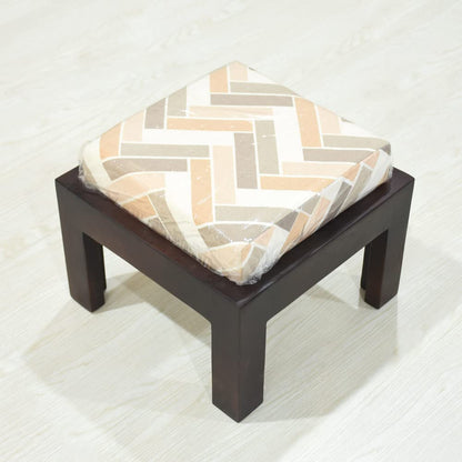 BBH Home's Handmade Light Walnut Rectangular Shaped Mango Wood Stool 14x14x9 Inch AMBBRSST0007