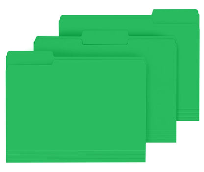 File Folder, PANDRI 120 Pack File Folder, 1/3 Cut Tab, Letter Size, Filing Folder for Office School Business, Green