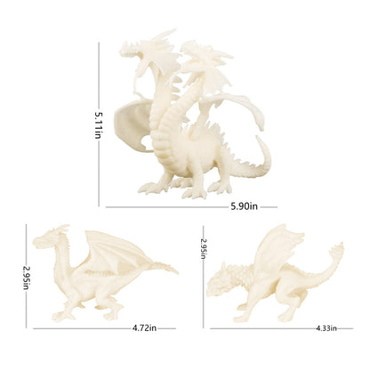 Ferthor Fun Dragon Toys DIY Painting Dragon Kit,Kids Arts Crafts Set with 13 Color Educational Toy to Paint Your Own Christmas Gift for Boys Girls 3 4 5 6 7 8 9 Year Old(3 Dinosaurs)