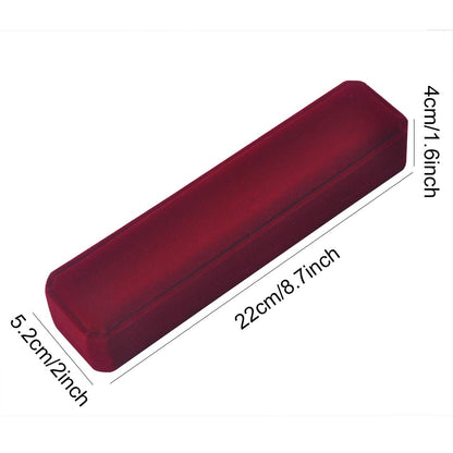 iSuperb 2 Pcs Long Red Velvet Necklace Box Chain Bracelet Boxes Cases 8.7x1.6x2inch Jewelry Display Storage Gift Box
