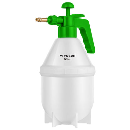 VIVOSUN 50oz Pump Sprayer, Handheld Garden Water Sprayer Bottle with Adjustable Brass Nozzle, for Spraying Plants, Flowers, Weeds and Cleaning, Green