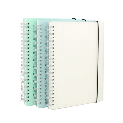 Lodrepas 3 Pack A5 Spiral Bullet Dotted Journal with 120gsm Thick Paper, Dot Grid Spiral Notebook with Plastic Hardcover and Elastic Band Closure, 80 Sheets Per Pack 5.7X 8.3 inches