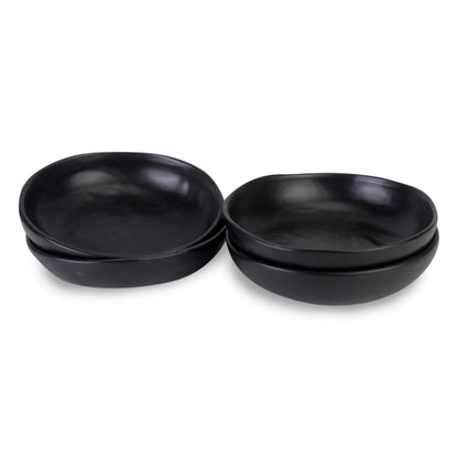 roro 5 Inch Handmade Ceramic Small Bowl, Matte Black