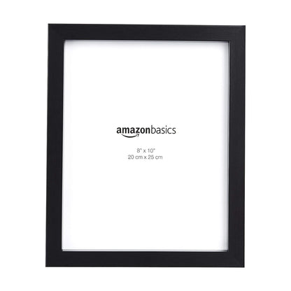 Amazon Basics Rectangular Photo Picture Frame, 8 x 10 in, Pack of 2, 11.22 x 9.21 inches, Black