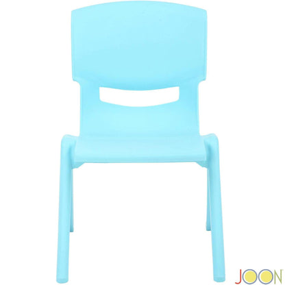JOON Stackable Plastic Kids Learning Chairs (10 Pack), 20.8x12.5 Inches, The Perfect Chair Sets for Playrooms, Schools, Daycares and Home, Colorful Design, 10.5 Inches Seat Height, Baby Blue