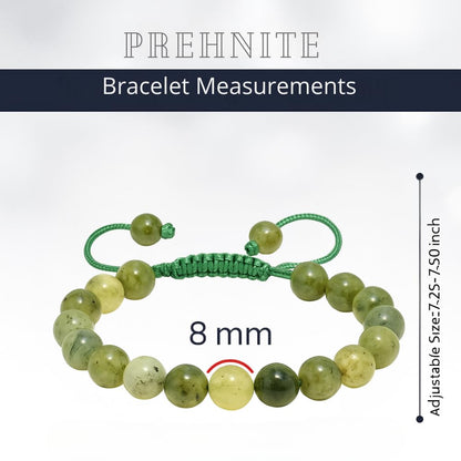 ANAYA AGATE Healing Crystal Bracelet – Chic Gemstone Bracelet for Men and Women – 8mm Round Bead Bracelets for Spiritual Healing, Protection, Positive Energy - Prehnite