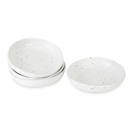 roro 5 Inch Handmade Ceramic Small Bowl, Glossy White Speckled