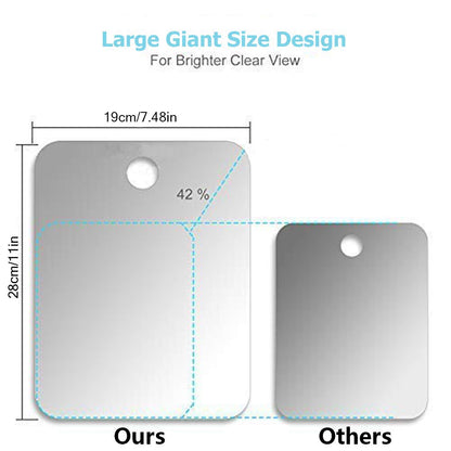 APHUIME Deluxe Large Fogless Shower Mirror, Fogless Shaving Mirror(7.48 in X 11 in), Anit-Fog Shaving Mirror with Hook, Fog Free Wall Hanging Makeup Mirror, Anti Fog Shatterproof Mirror in Bathroom