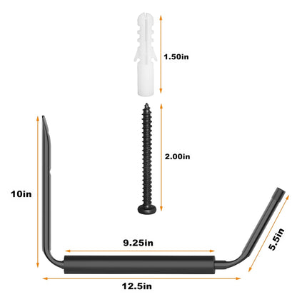 WALMANN Lightweight Kayak Storage Rack, Wall Mount Kayak Hooks for Garage Utility Storage Hangers for Canoe, Surfboard, Skiis, Snowboard, Paddle Board, Ladders