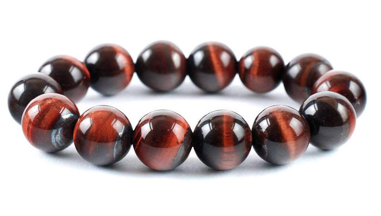 AWAKEN YOUR KUNDALINI Red Tiger’s Eye Bracelet – 10mm Stretch Beads, Birthstone Energy