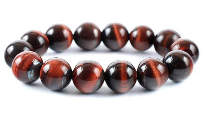 AWAKEN YOUR KUNDALINI Red Tiger’s Eye Bracelet – 10mm Stretch Beads, Birthstone Energy