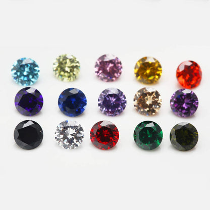 JIANGYUANGEMS 1500pcs 3mm Round Cut 5A Cubic Zirconia Stone Mix 15 Colors Loose CZ Synthetic Gemstone for Jewelry Making 100pcs per color