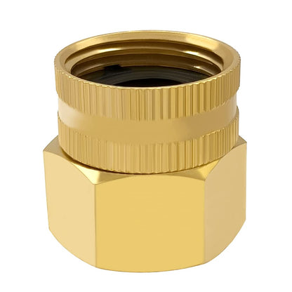 Hooshing 3PCS Brass Garden Hose Adapter Connector 3/4" GHT to 3/4" NPT Thread Double Female Garden Hose Adapter