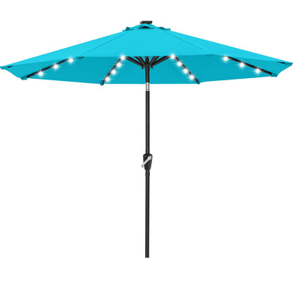 ABCCANOPY Durable Solar Led Patio Umbrellas with 32LED Lights 10FT (Turquoise)