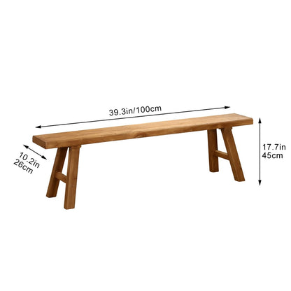 LLYLAFDC 39“ Farmhouse Wooden Living Room Dining Indoor Multifunctional Elm Benches Wood Kitchen Entryway Solid Wood Bench for Hallway 100cm