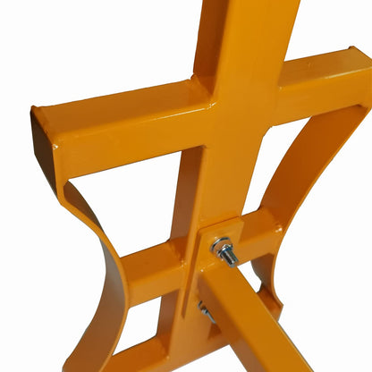 Koxuyim Heavy Duty Oil Drums Rack Stackable 55 Gallons 2200Lbs Load Capacity, Mobile Oil Barrel Bracket with Four-Way Fork Truck Access, Drum Rack Steel Powder Coated Yellow