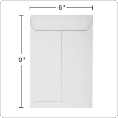 Columbian 6 x 9 Catalog Envelopes, 100 Pack, Catalog-Style with Self Seal Closure, Heavyweight 28 lb Paper, Self Sealing Envelopes for Mailing, Filing and Organizing, White