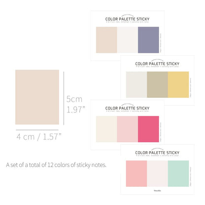 Monolike Color Palette Sticky Solid 301 B Set 4p - Self-Adhesive Memo Pad 30 Sheets