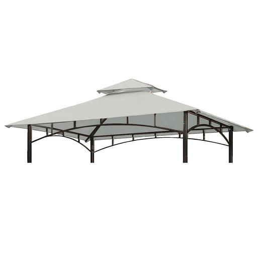 Grill Gazebo Replacement Canopy Top - Wonwon 5x8 Gazebo Roof Double Tiered Outdoor BBQ Roof Cover Grill Shelter Only Fit for Model L-GG001PST-F (Gray)