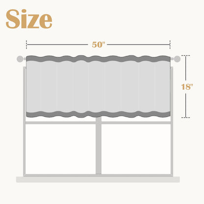 Lazzzy Kitchen Tie Up Valance Curtain Linen Floral Farmhouse Valance for Living Room Bathroom Bedroom Country Window Treatments Small Cafe Curtain 18 Inch Rod Pocket 1 Panel Blue on Beige