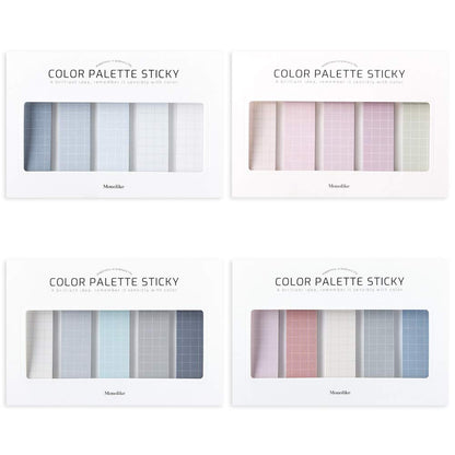 Monolike Color Palette Sticky Grid 500 D Set 4p - Self-Adhesive Memo Pad 30 Sheets