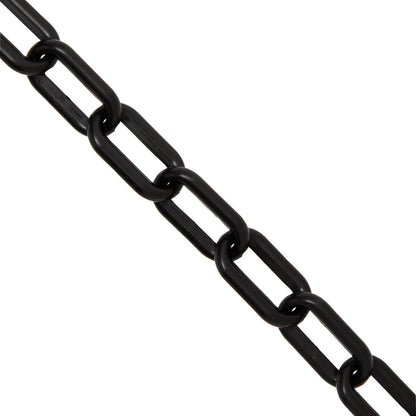 Stockroom Plus Plastic Chain - 100 ft, Black Plastic Chain Links - Safety Barrier for Fence, Driveway, Parking Lot & Gate
