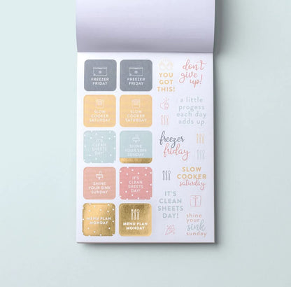 Passionate Penny Pincher Home Planner Sticker Book 1st Ed | Pack of 15 | 766 Total Stickers | Assorted Sizes | 5x7 Sheets | Gold Foil Stamping | Fun Stickers for Home Planners, Journals and More