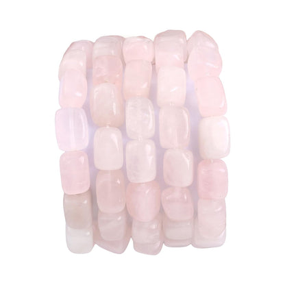BEADIA Natural Rose Quartz Cuboid Stone Loose Semi Gemstone Beads for Jewelry Making 8mmx12mm 38cm/Strand