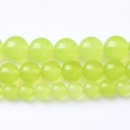 32PCS 12MM Natural Apple Green Chalcedony Stone Beads Round Loose Stone Beads for Jewelry Making DIY Energy Stone Healing Power Bracelet 15"