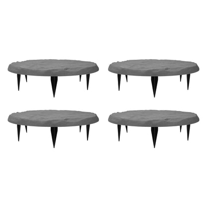 Outdoor Step Stones, Stepping Stones with Ground Stakes, Polypropylene Resin Round Step Stones with Ground Stakes for Lawn Garden Pathway (Grey)
