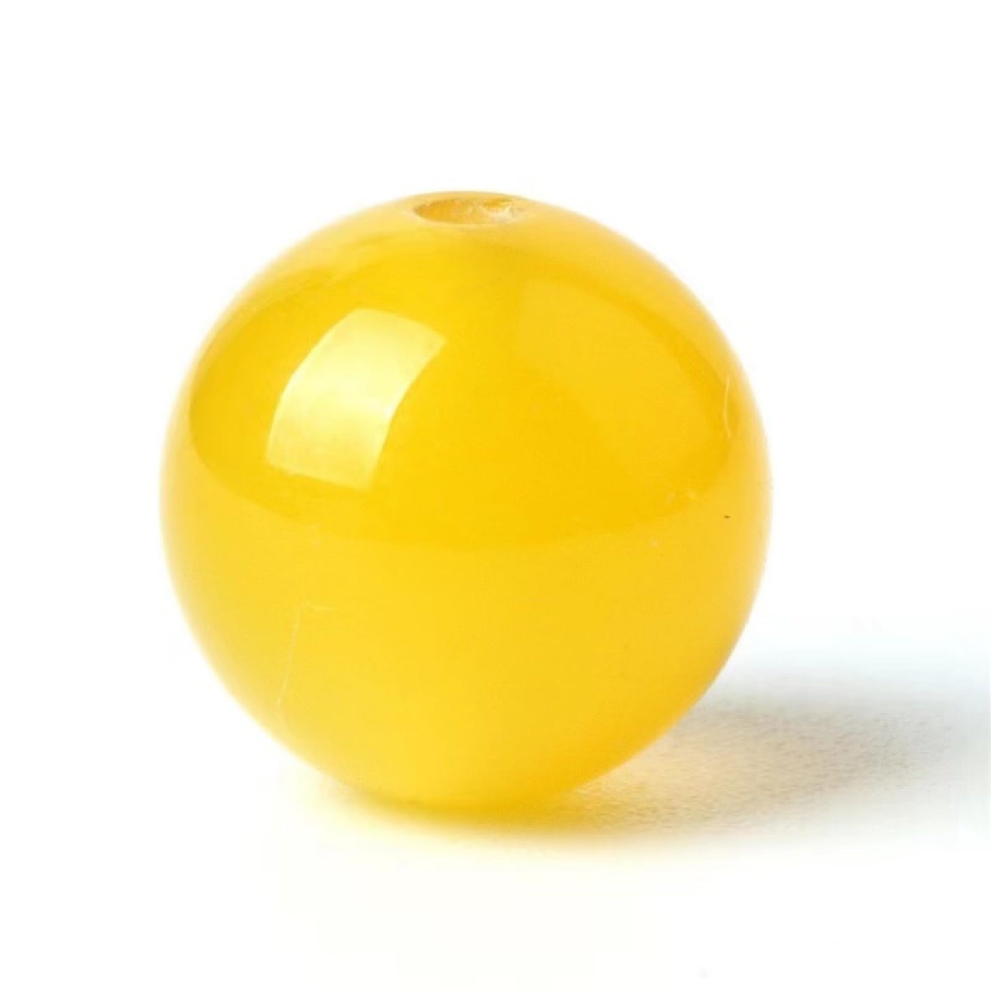 100Pcs Natural Stone 8mm Yellow Agate Round Loose Gemstone Energy Healing Beads Hole Size 1mm DIY Smooth Beads for Bracelet Necklace Earrings Jewelry Making
