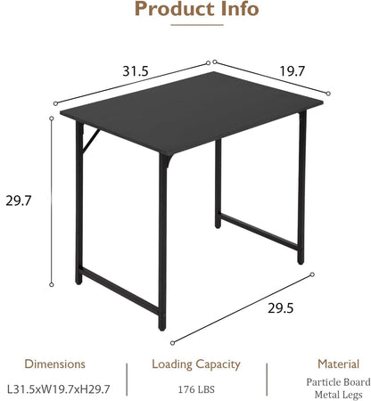 BestOffice Computer Desk,Home Office Desk, Modern Simple Style for Home Office Study Writing (Black, 32 Inch)