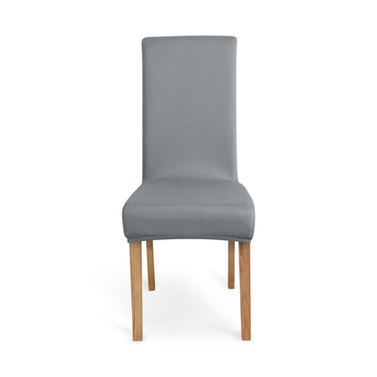 Amazon Basics Dining Chair Covers, Stretch Parson/Dining Chair Slipcover, Removable Washable Chair Protector for Home/Restaurant/Banquet, Light Grey Pack of 4