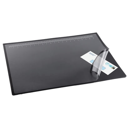 Artistic Logo Pad Engineering Desk Mat Pad for Desktop Organization & Document Protection, Printed Ruler Measurements, Black/Clear, 19" x 24"