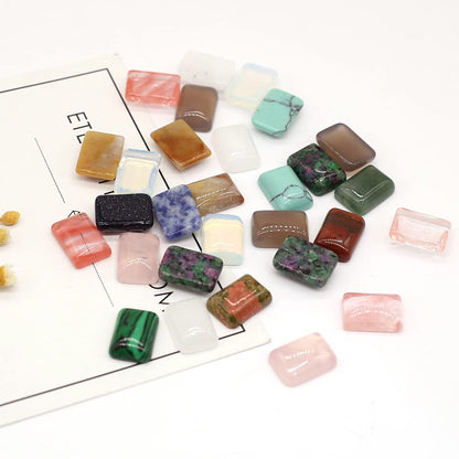 Rectangle Cabochon Flatback Natural Stones Cabochon for Jewelry Making 20 Pcs
