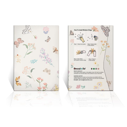 decalmile Spring Summer Hanging Green Vine Window Clings Double Sided Birds Tree Leaves Window Decals Anti-Collision Doors Glass Stickers
